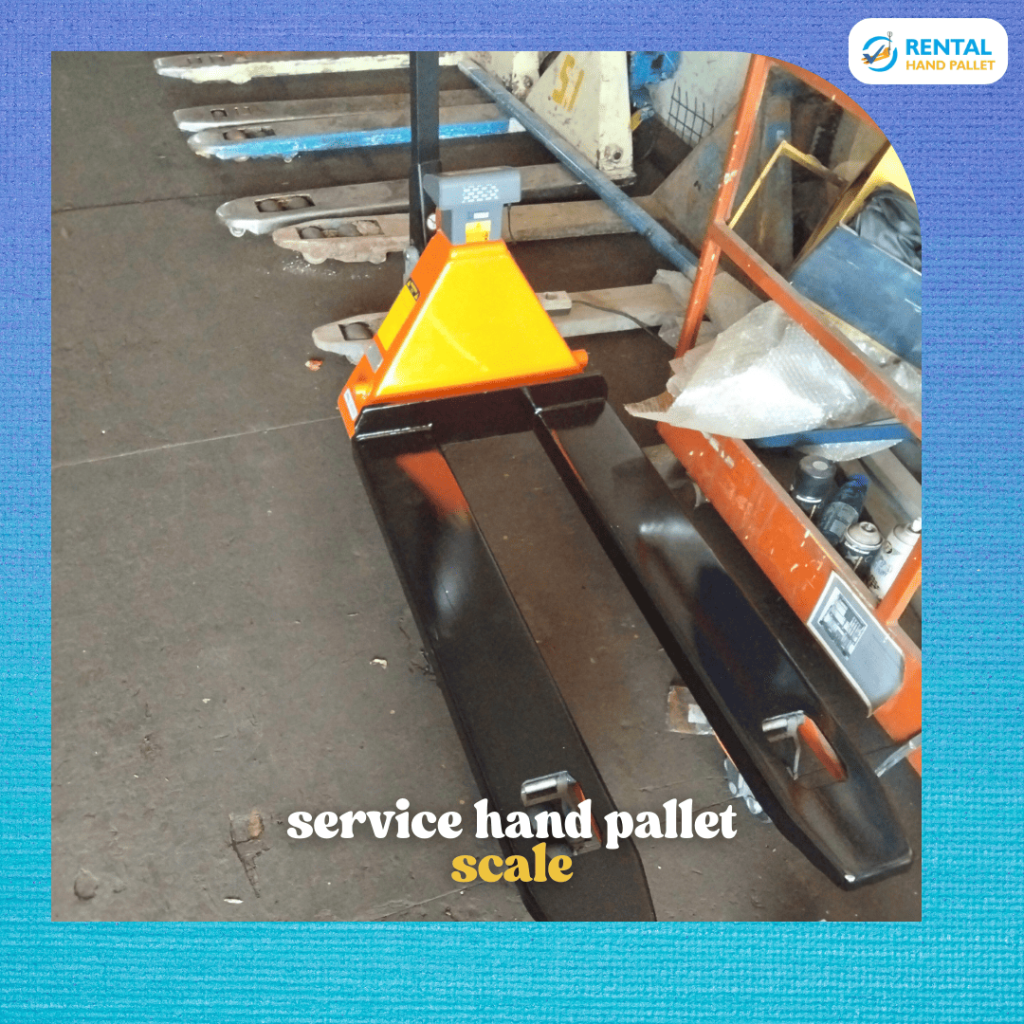Service hand pallet scale dengan kalibari ulang load cell serta penggantian indikator.
